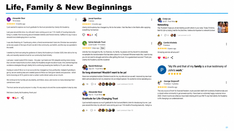 Student reviews: Life, Family &amp; New Beginnings